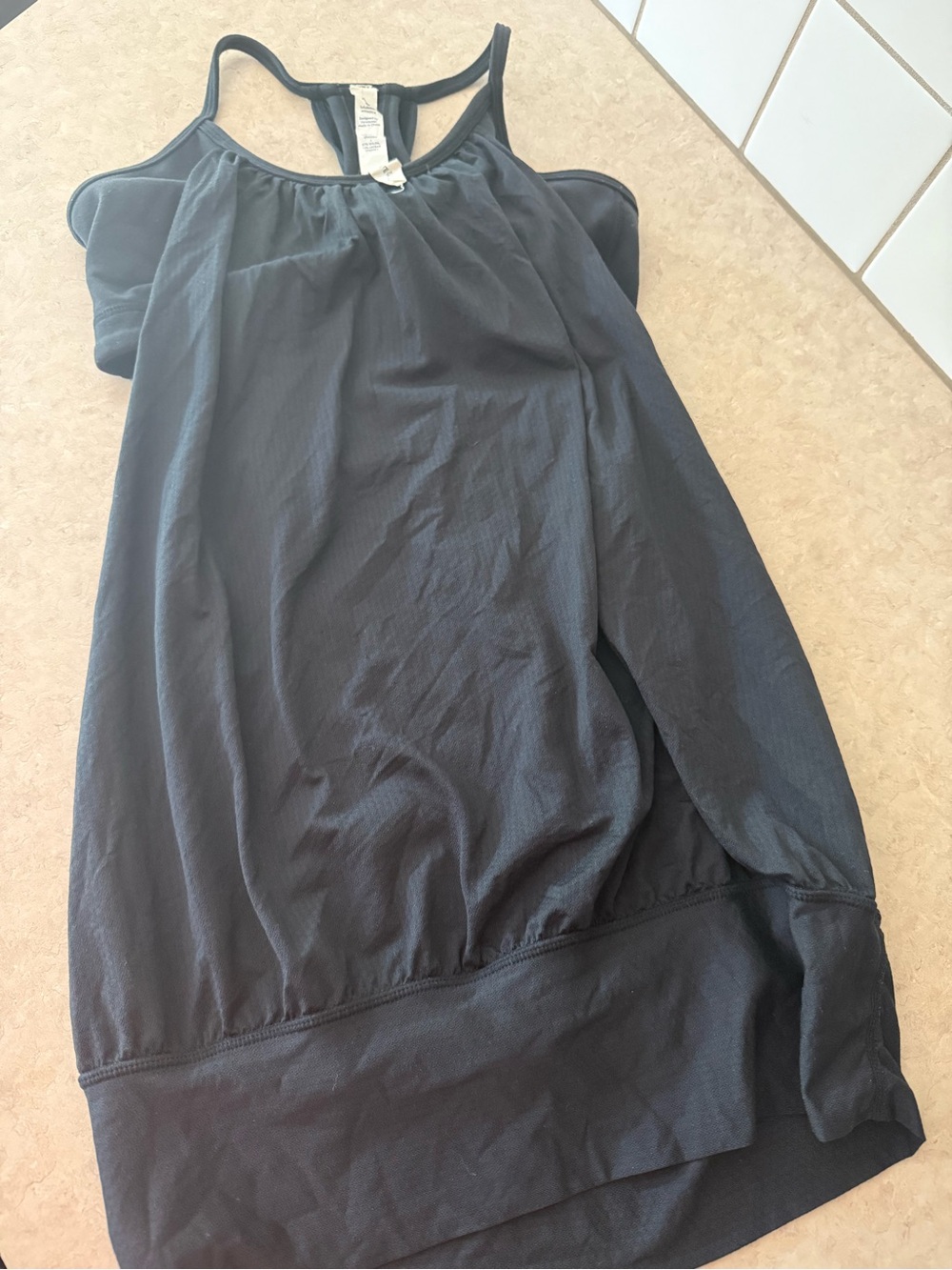 Black Racerback Tank Top lululemon peekaboo‎ bra